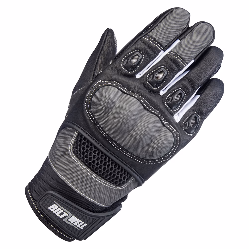 Biltwell Bridgeport Textile Road Gloves Grey