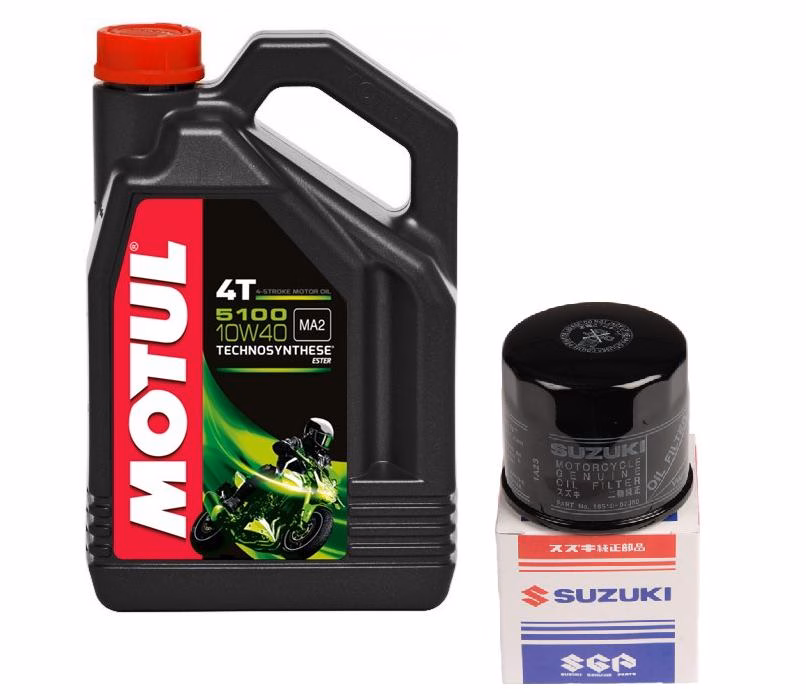 Oil Change Pack Suzuki - Motul 5100 10W40 and Genuine Spin on Filter
