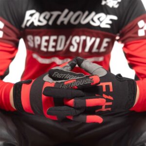 Fasthouse Speed Style Akin Motocross Gloves Youth Black/Red - Image 6