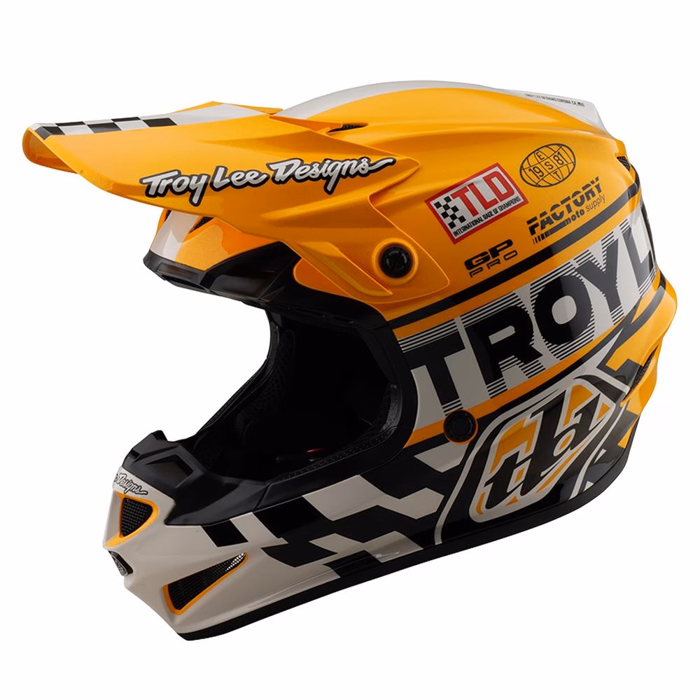 Troy Lee Designs GP Pro Fifty-50 Motocross Helmet White/Gold