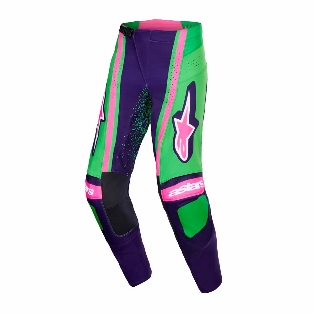 Alpinestars Techstar Nomur Motocross Pants Purple/Green/Pink Fluro