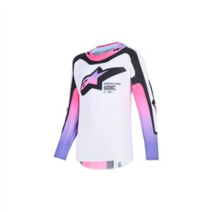 Alpinestars Supertech Vista Motocross Jersey Youth White/Purple/Black - Image 1