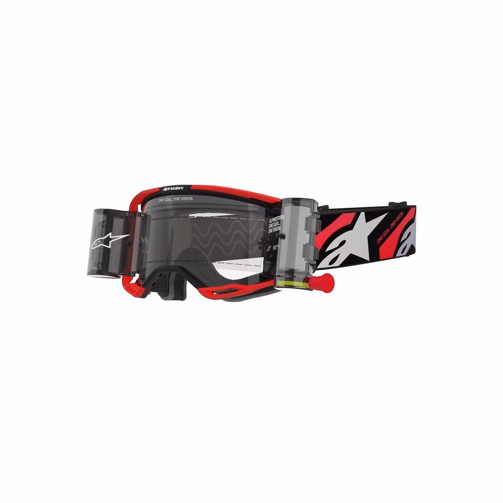 Alpinestars Vision 8 Luar Motocross Goggle Roll Offs Red/Black - Clear Lens