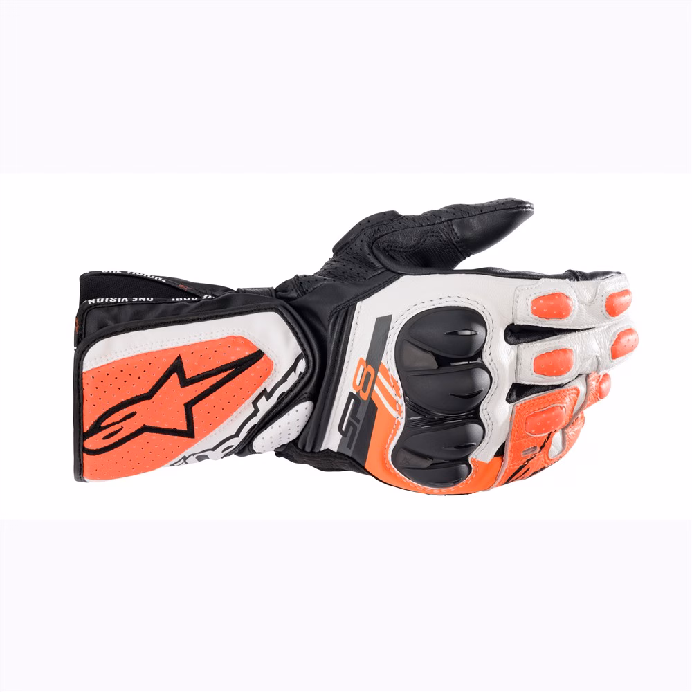 Alpinestars SP-8 v3 Road Gloves Black/White/Red Fluoro