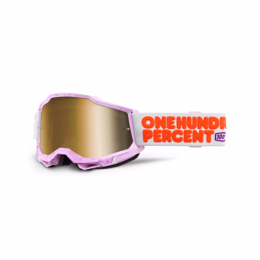 100% Accuri 2 Motocross Goggles Hundreds - Mirror True Gold Lens