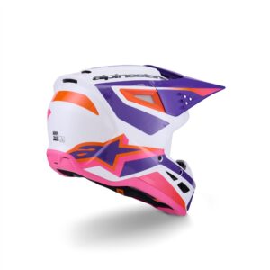 Alpinestars S-M3 Heat Motocross Helmet White/Purple/Pink Gloss - Image 2