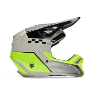 Fox V1 Collect Motocross Helmet Youth Grey/Yellow - Image 1