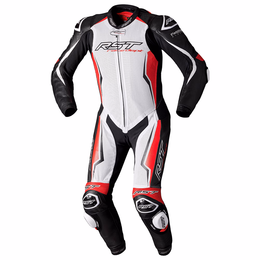 RST V4.1 Evo Kangaroo Airbag 1-PC Leather Suit White/Red/Black