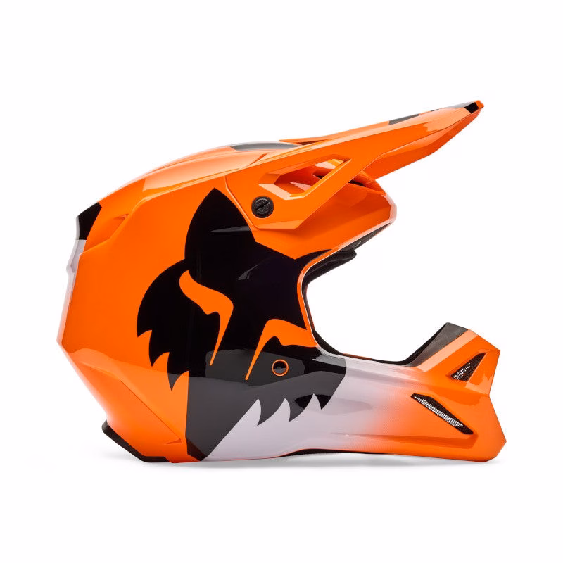 Fox V1 Shield Motocross Helmet Youth Fluro Orange
