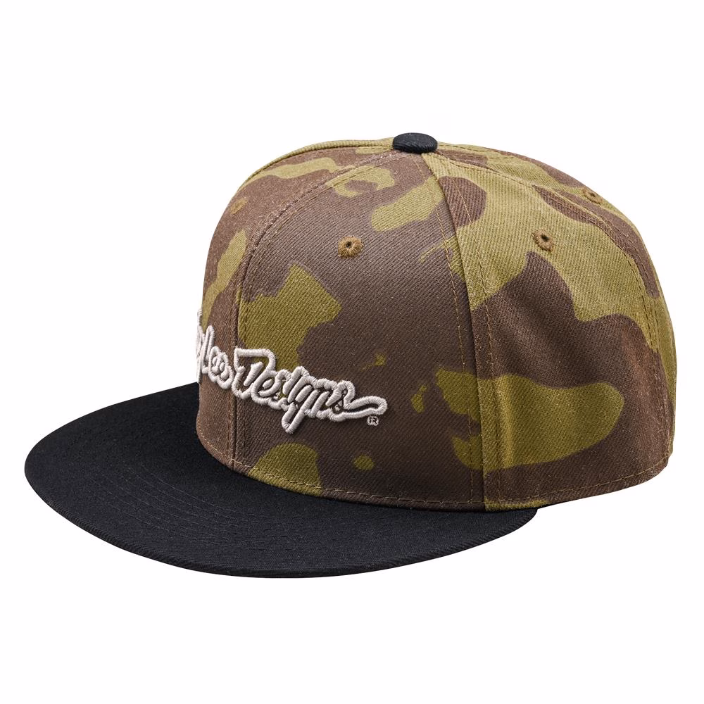 Troy Lee Designs Signature Snap Back Cap Olive Camo