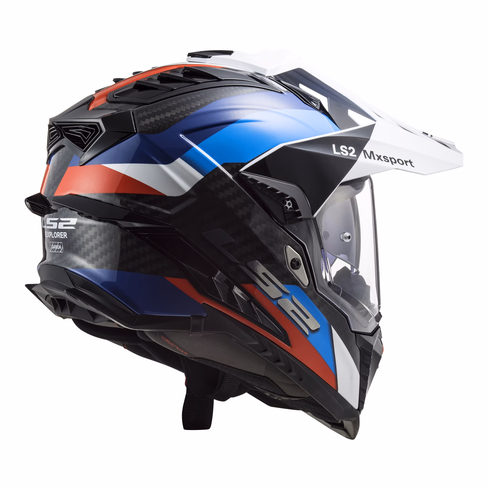 LS2 MX701 C Explorer Carbon Frontier Adventure Helmet Black / Blue - Image 6