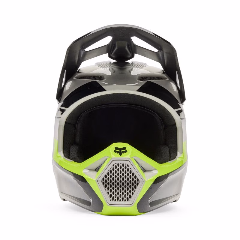Fox V1 Collect Motocross Helmet Youth Grey/Yellow