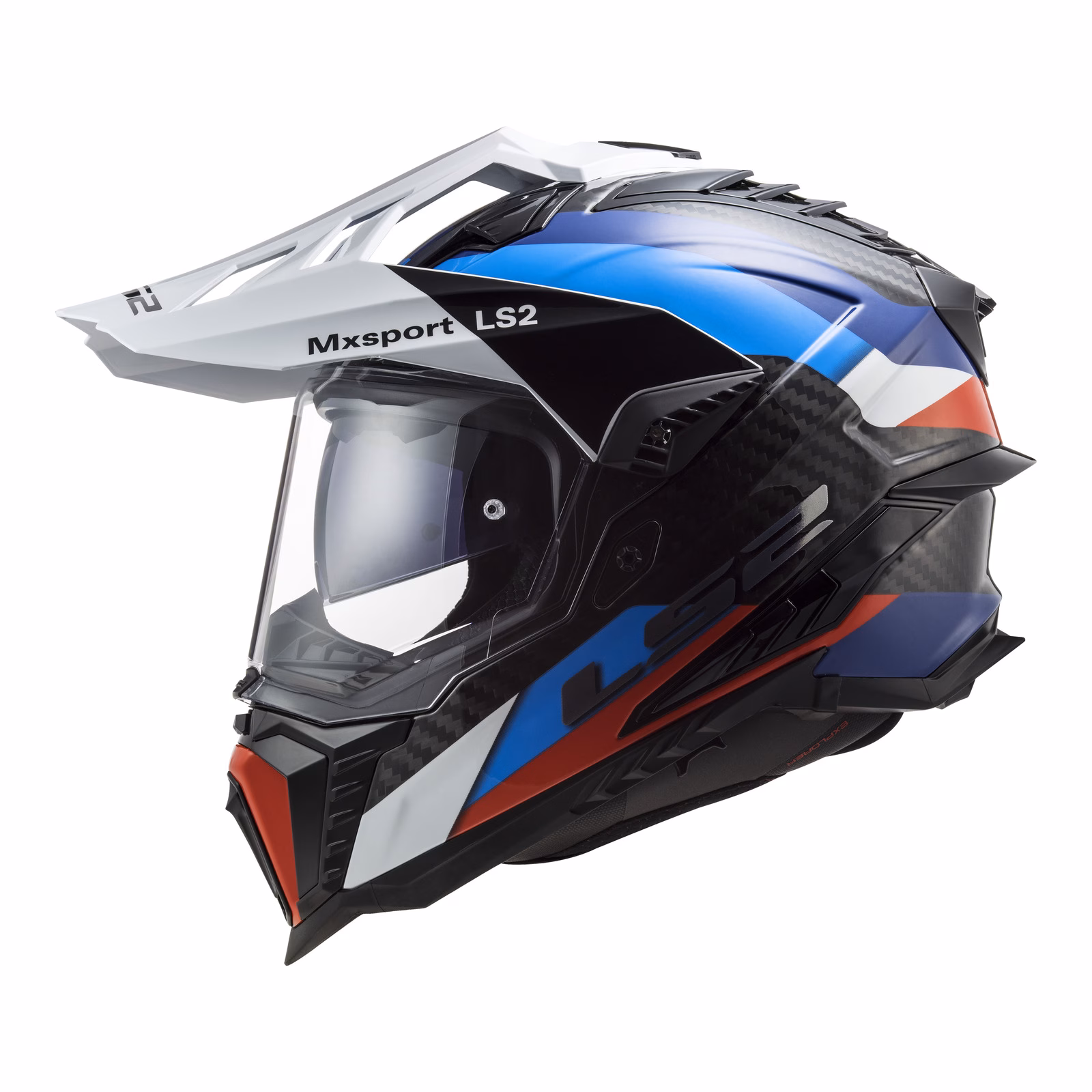 LS2 MX701 C Explorer Carbon Frontier Adventure Helmet Black / Blue - Image 2