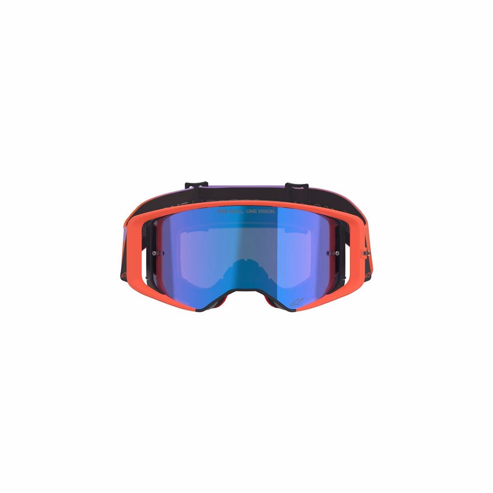 Alpinestars Supertech Vision Corp Motocross Goggles Hot Coral/Purple - Mirror Blue Lens