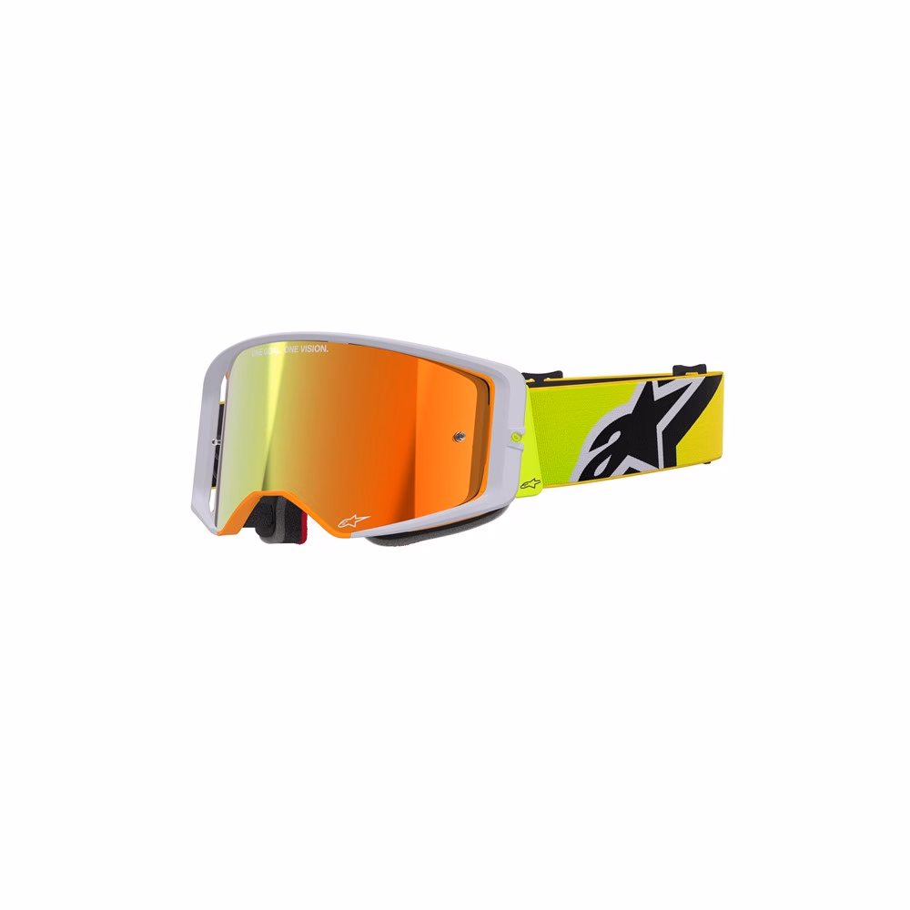 Alpinestars Supertech Corp Motocross Goggles Yellow Fluoro/Grey - Mirror Red Lens