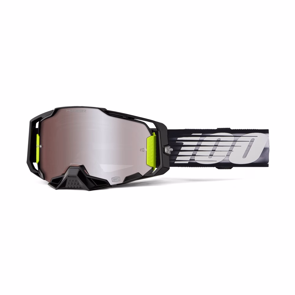 100% Armega Motocross Goggles Lightspeed - HiPER Mirror Silver Flash Lens