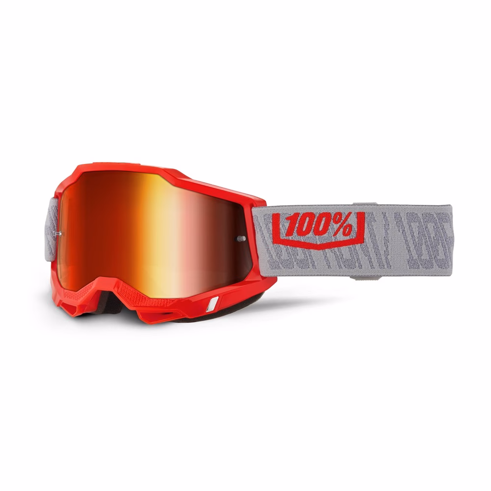 100% Accuri 2 Motocross Goggles Gatorback Red Mirror Lens
