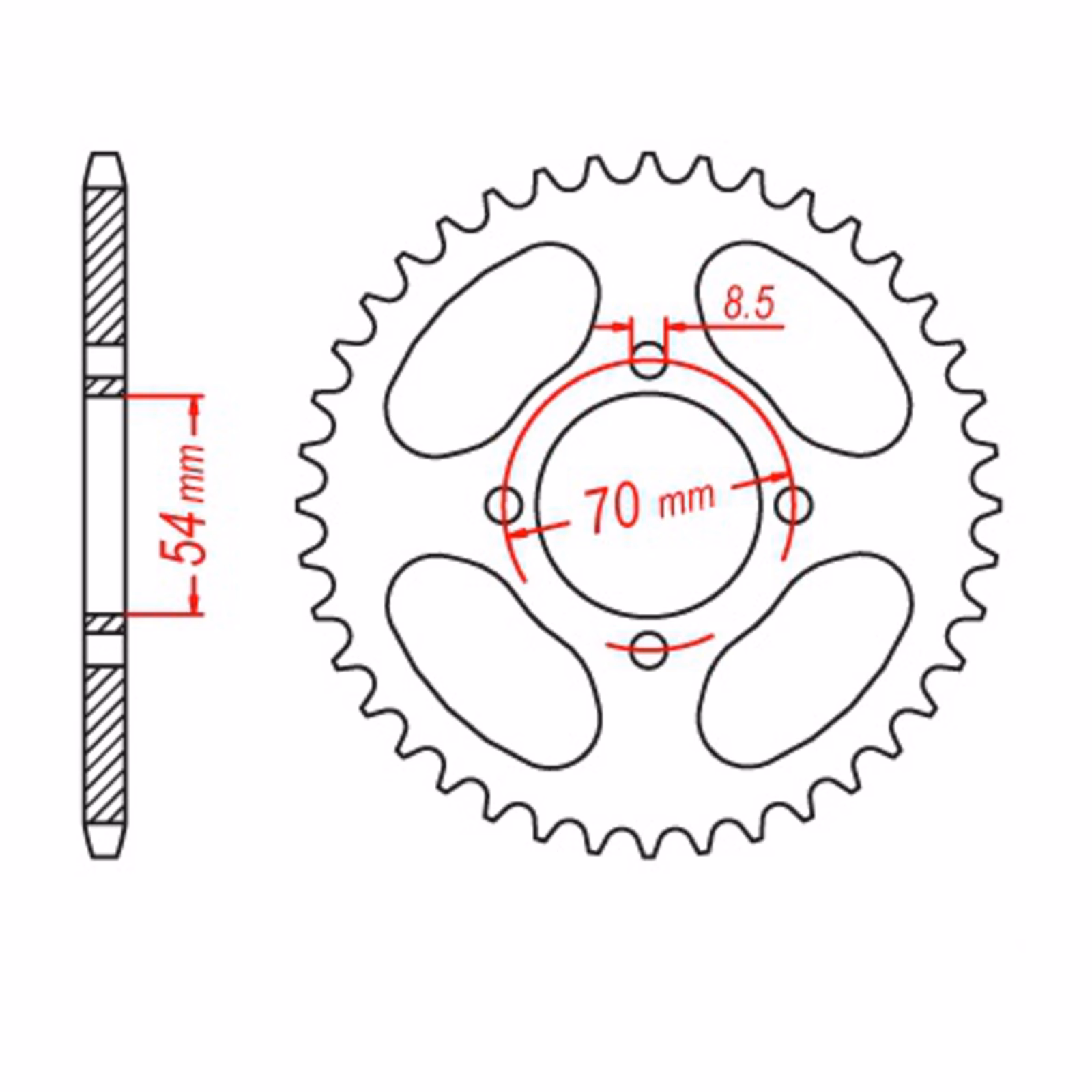 Sprocket Rear OE Steel 262 40T #428 - Image 1
