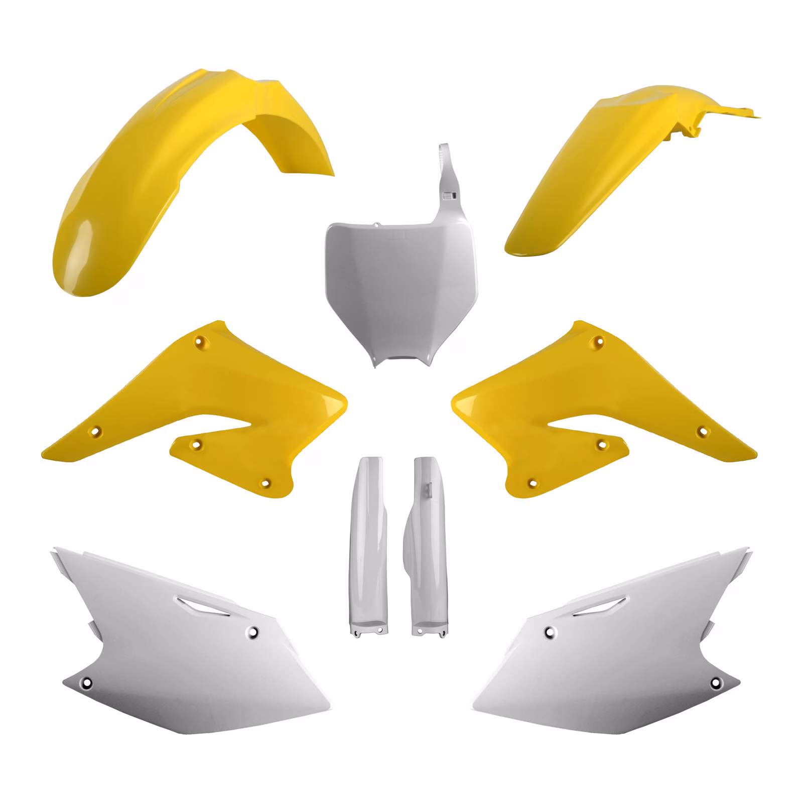 Polisport Full Plastic Kit RM-Z250 '04–'06 - OEM Yellow / White - Image 1