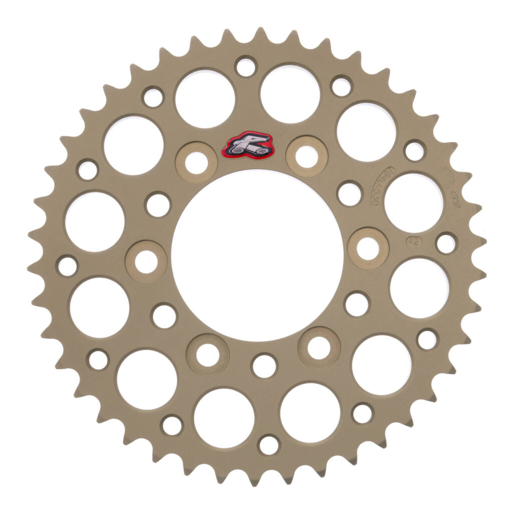 Renthal Sprocket Rear Silver 42T Alloy 7075 T6 Grooved Kawasaki