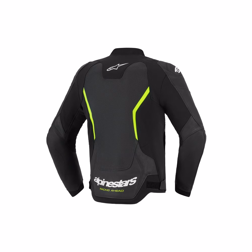 Alpinestars GP Force v2 Leather Jacket Airflow Black/Yellow Fluoro