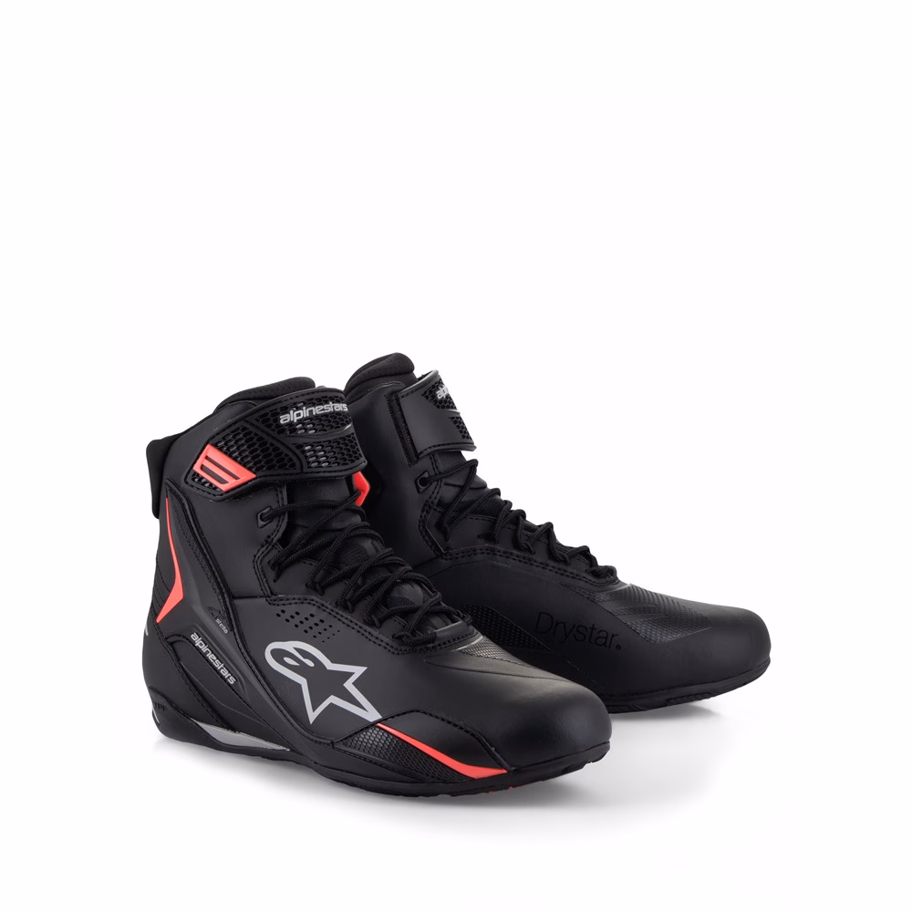 Alpinestars Stella Faster-4 Drystar Road Shoes Black/Gray/Coral Fluoro