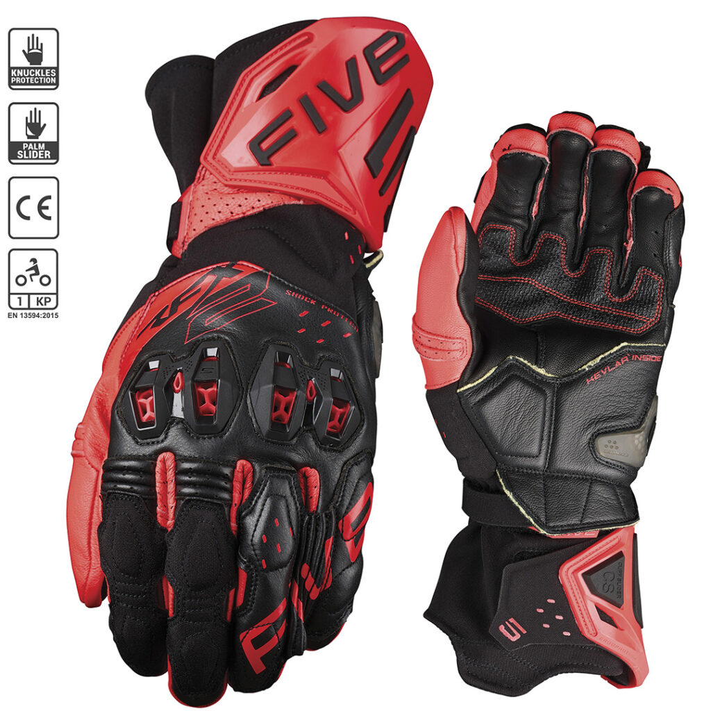 Five RFX2 EVO Road Gloves Black/Fluro Red