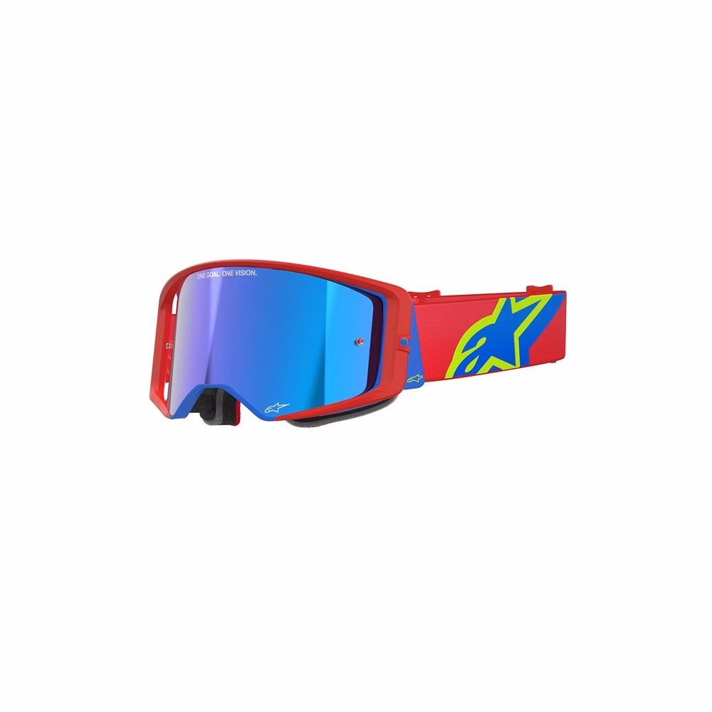 Alpinestars Supertech Corp Motocross Goggles Red/Blue - Mirror Blue Lens
