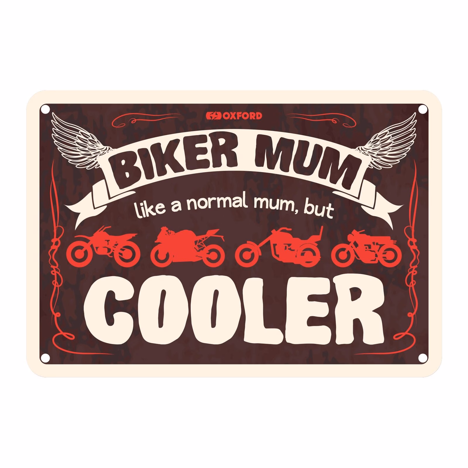 Oxford Garage Metal Sign: "Biker Mum Cooler" - Image 1