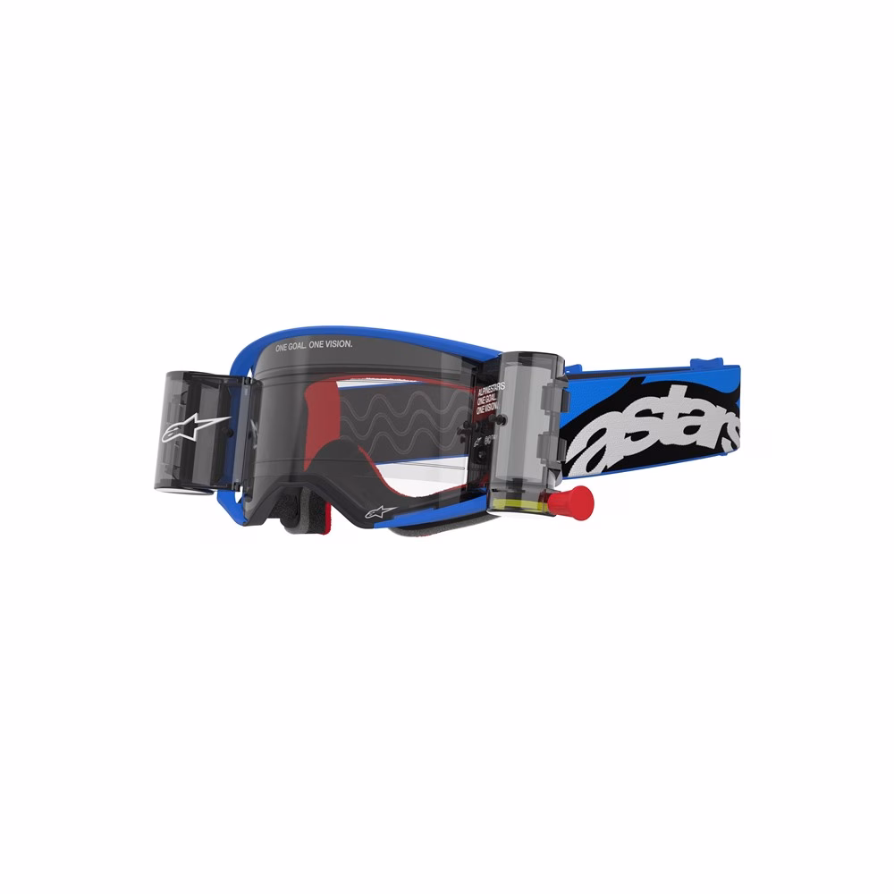 Alpinestars Supertech Stream Motocross Goggles Blue - Clear Lens with Roll Off System