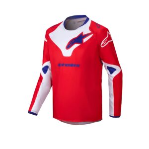 Alpinestars Youth Racer Veil Motocross Jersey Bright Red/White - Image 1