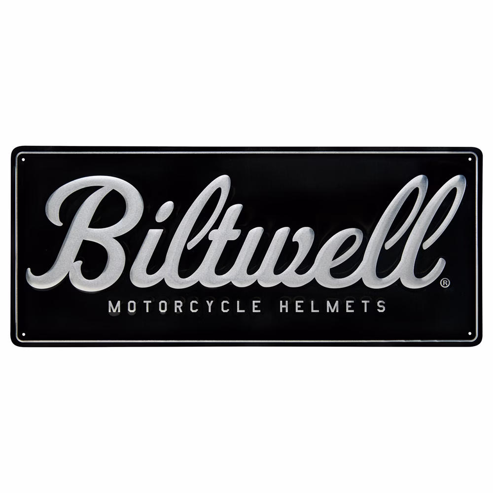 Biltwell Sign 59x25cm Script Black/Aluminum