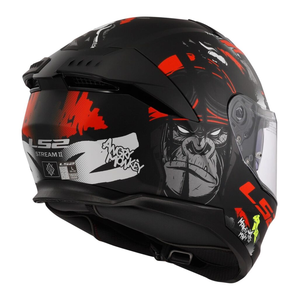 LS2 FF808 Stream II Angry Monkey Road Helmet Matte Black / Red