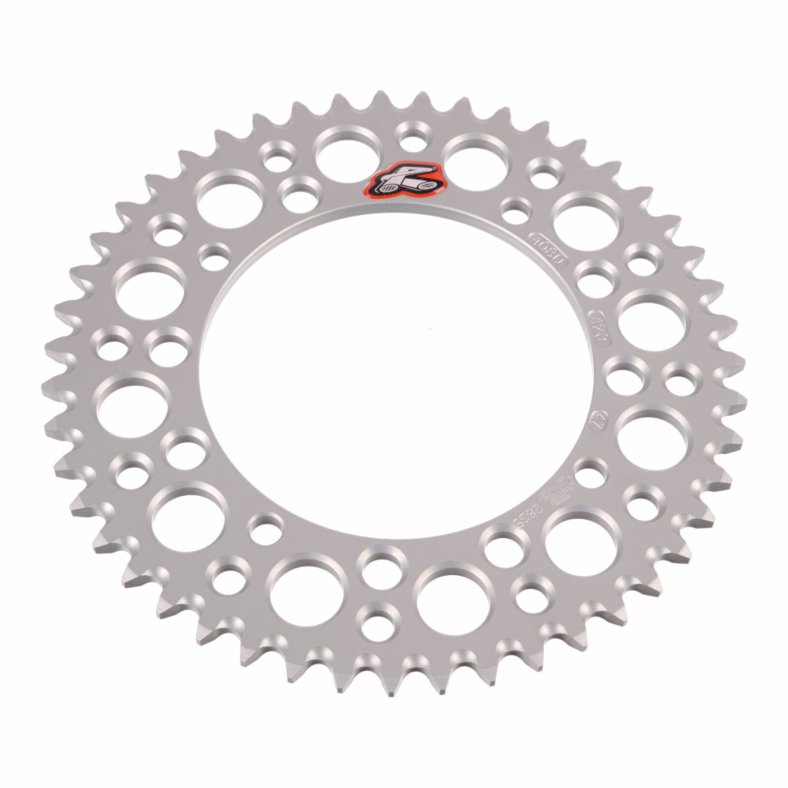 Renthal Sprocket Rear Silver 47T Alloy 7075 T6 Grooved - Image 2