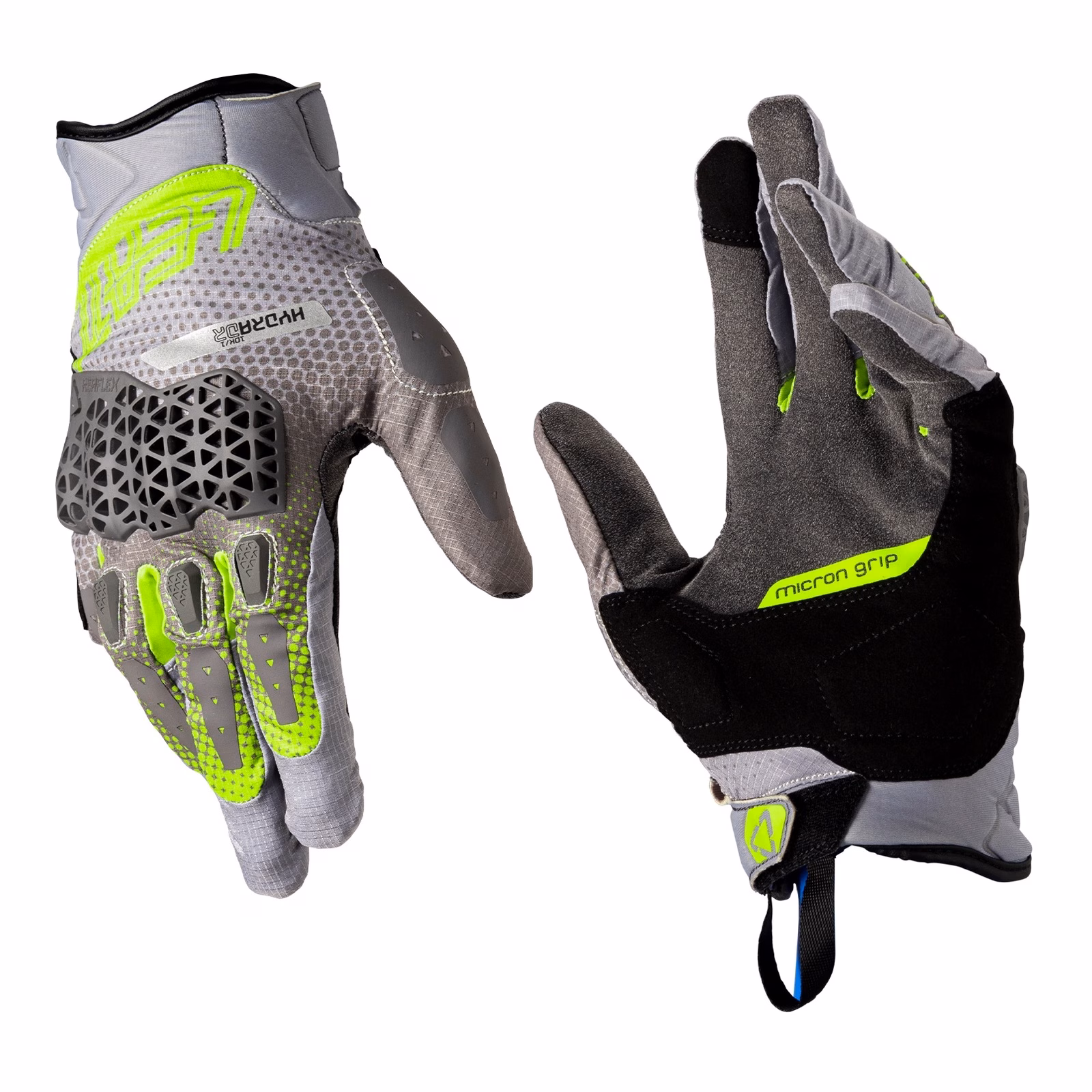 Leatt 5.5 ADV HydraDri Adventure Gloves (Short) Grey / Hi-Viz - Image 1