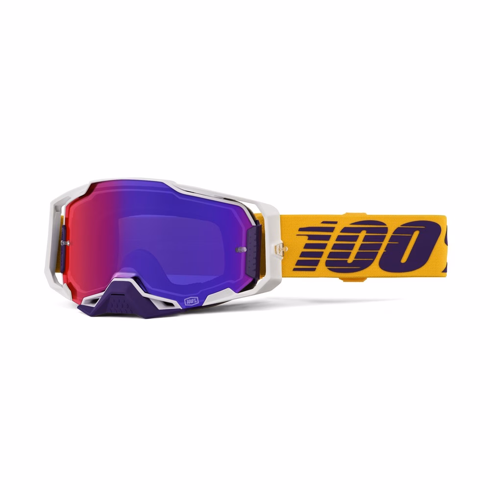 100% Armega Motocross Goggles Difenbak Purple Mirror Lens