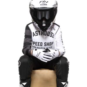 Fasthouse Carbon Eternal Motocross Jersey Youth White/Black - Image 3