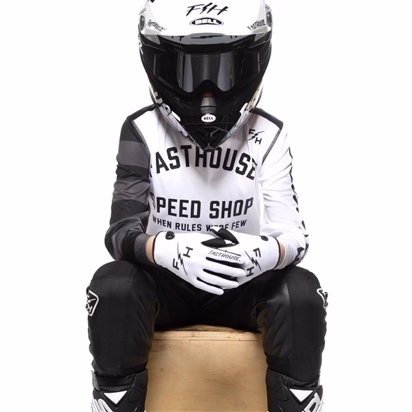 Fasthouse Carbon Eternal Motocross Jersey Youth White/Black