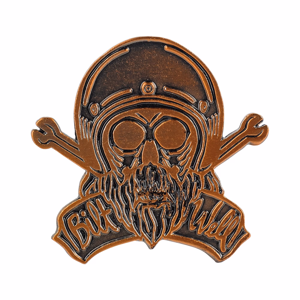 Biltwell Enamel Pin Bonanza Skull Bronze