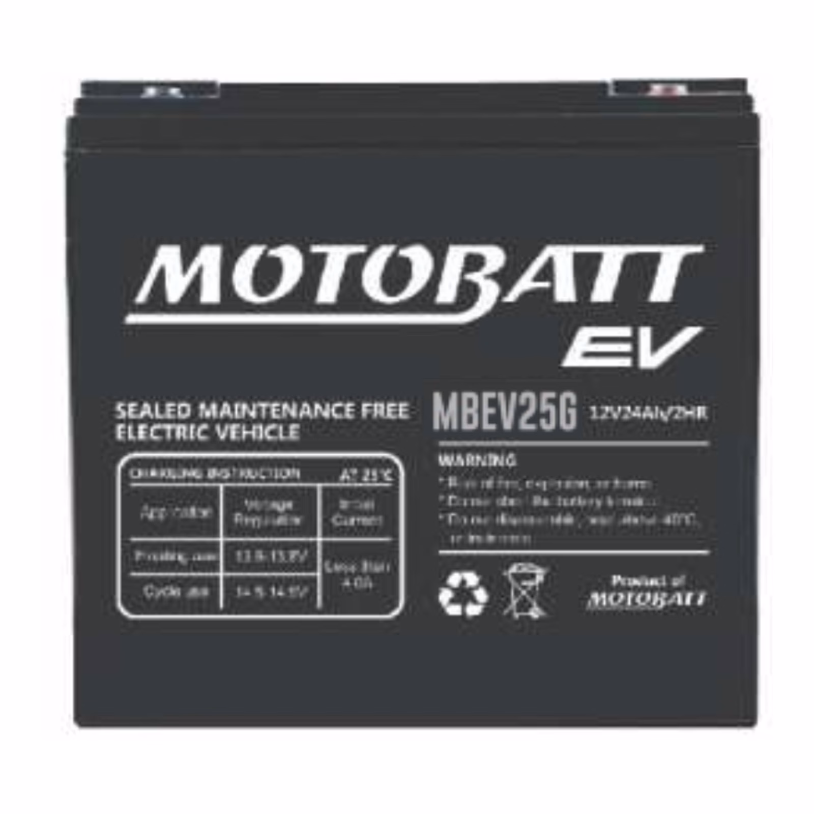 Motobatt EV Battery (4pcs / Ctn) MBEV25G - Image 1