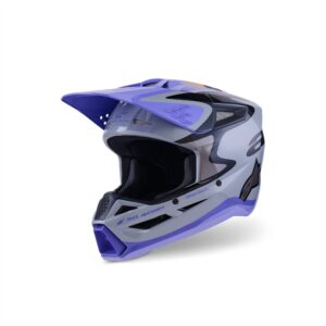 Alpinestars S-M3 Jettson Motocross Helmet Gray/Purple/Black Gloss - Image 1