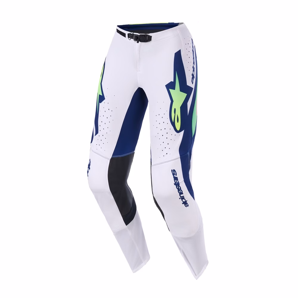 Alpinestars Supertech Vista Motocross Pants Light Gray/Yellow Fluoro/Blue