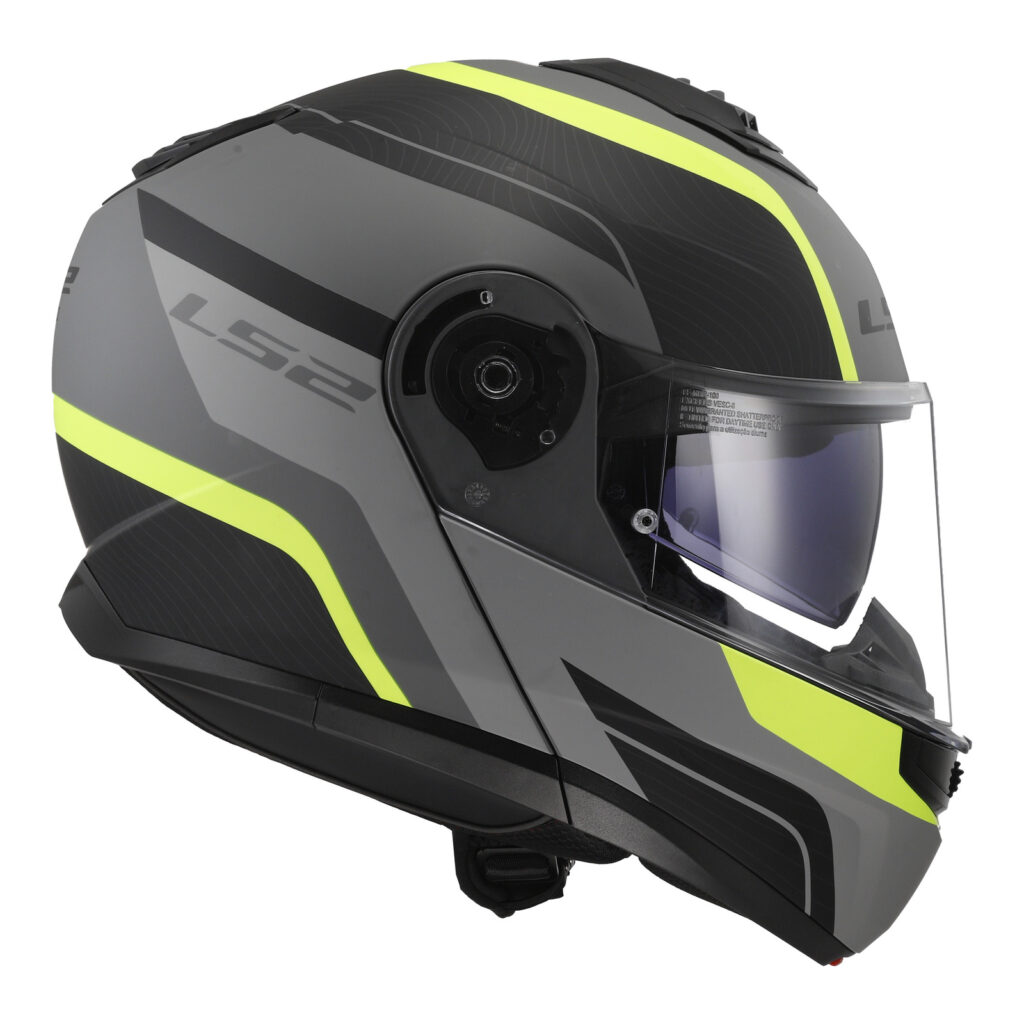 LS2 FF908 Strobe II Monza Flip Front Helmet Matte Black / Hi-Vis Yellow
