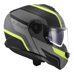LS2 FF908 Strobe II Monza Flip Front Helmet Matte Black / Hi-Vis Yellow - Image 13