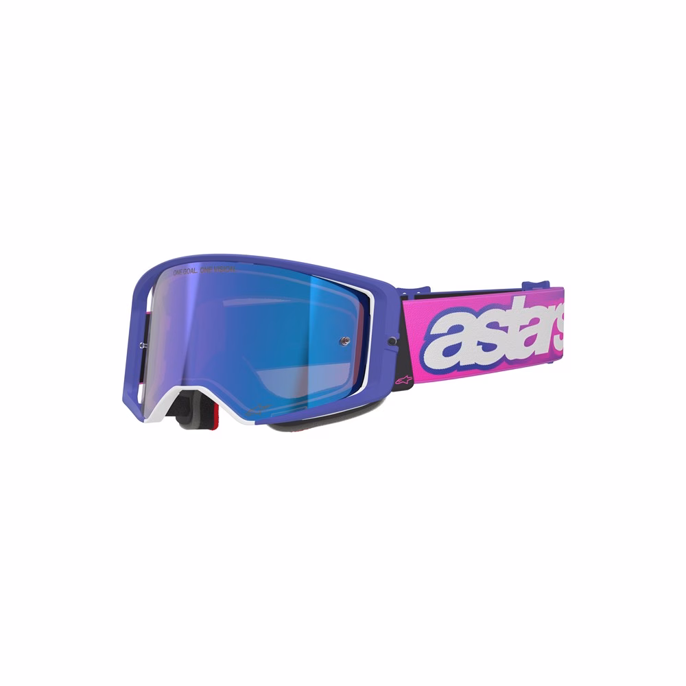 Alpinestars Supertech Vision Vista Motocross Goggle Purple/Fluoro Pink - Mirror Blue Lens