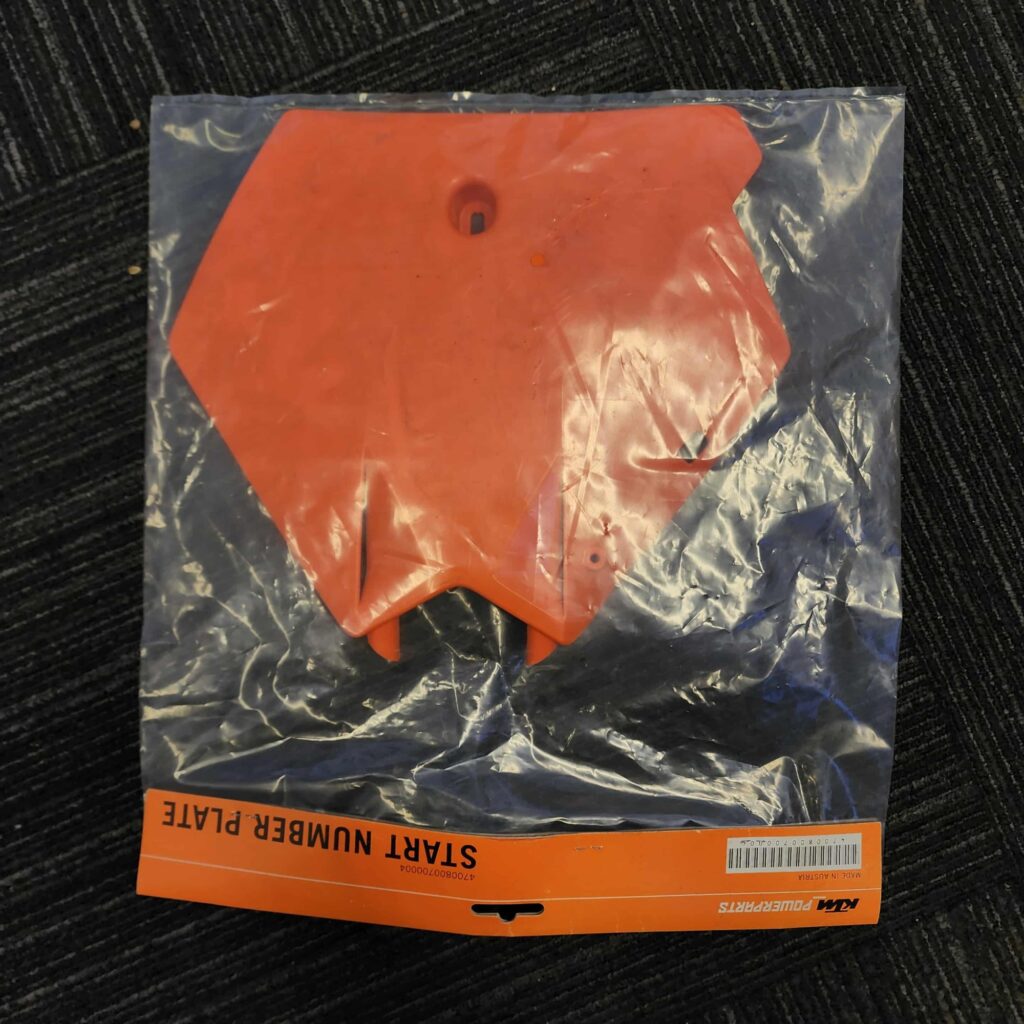 KTM Number Plate Orange