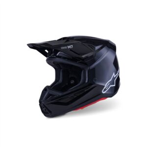 Alpinestars S-M7 Motocross Helmet Solid Gloss Black - Image 1