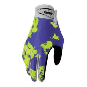 Thor MX Launchmode Bleach Motocross Gloves Youth Grey/Acid - Image 1