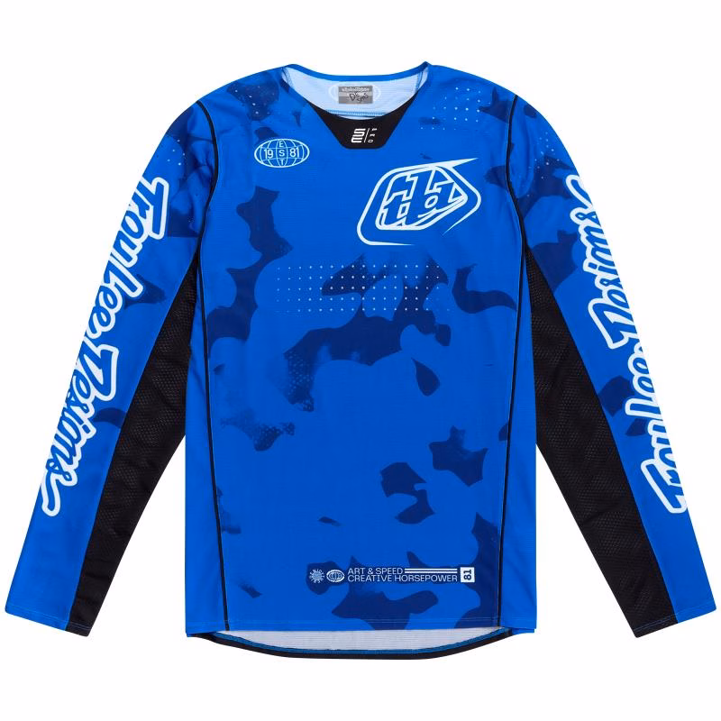 Troy Lee Designs SE Pro Blotted Motocross Jersey Bright Blue