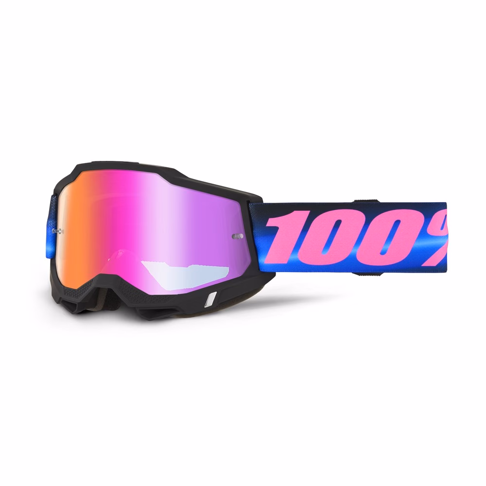 100% Accuri 2 Motocross Goggles Superdome Dark Red Mirror Lens